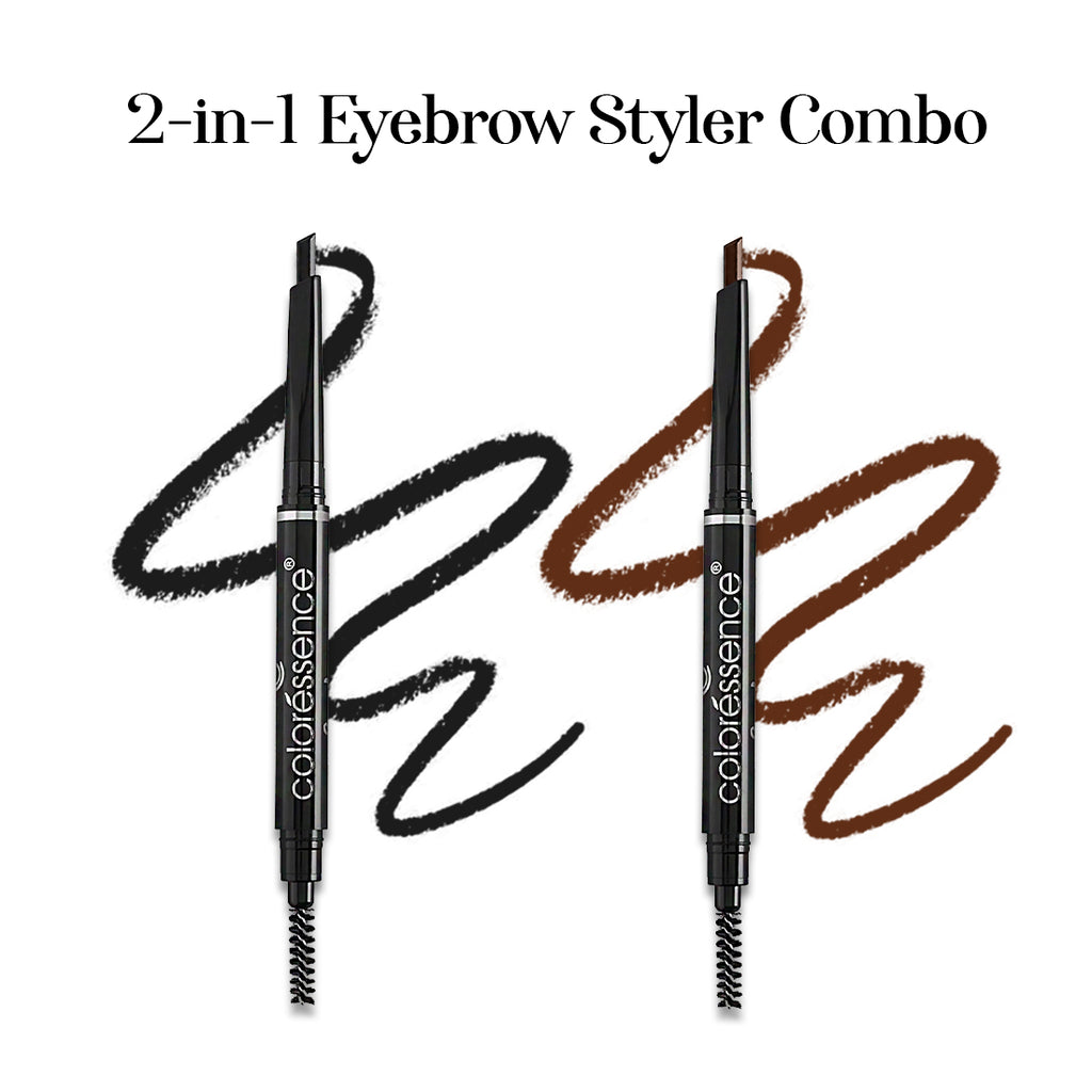 Buy COLORESSENCE 2-IN-1 Dual Function Brow Filling Pencil, Eyebrow Styler, Brow Filler, Spoolie, Long Lasting, Intense Finish, Eyebrow Pencil, Professional Eyebrow Kit