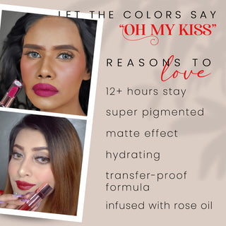 OMK Non Tranfer Liquid Lip Color Combo of 2